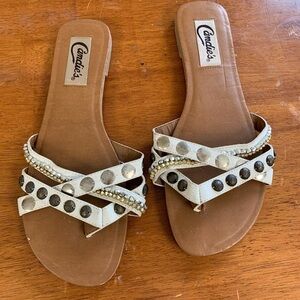 COPY Candies vintage thong flipflop sandals studded leather upper no tag L10in?9